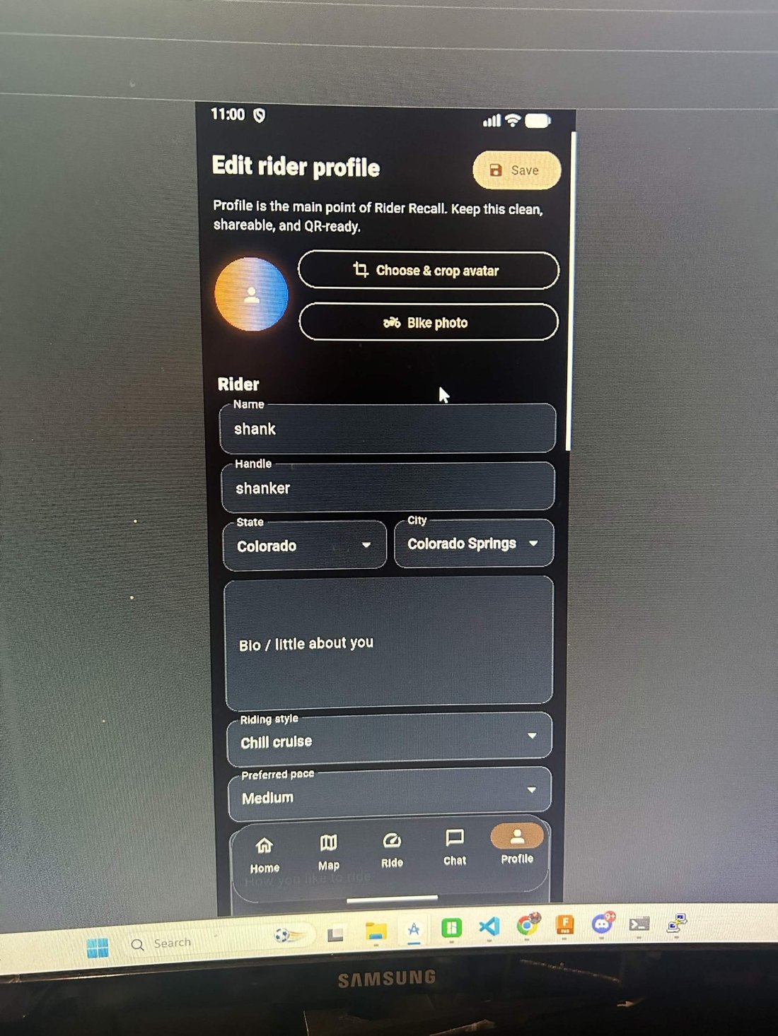 Rider Recall map visibility screen