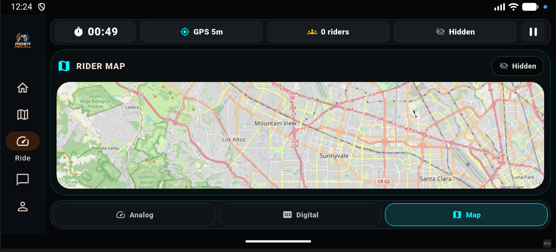 Rider Recall map tab screenshot